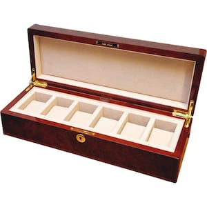 Makah Burl 6 Watch Storage Box with Lock (VM419W)