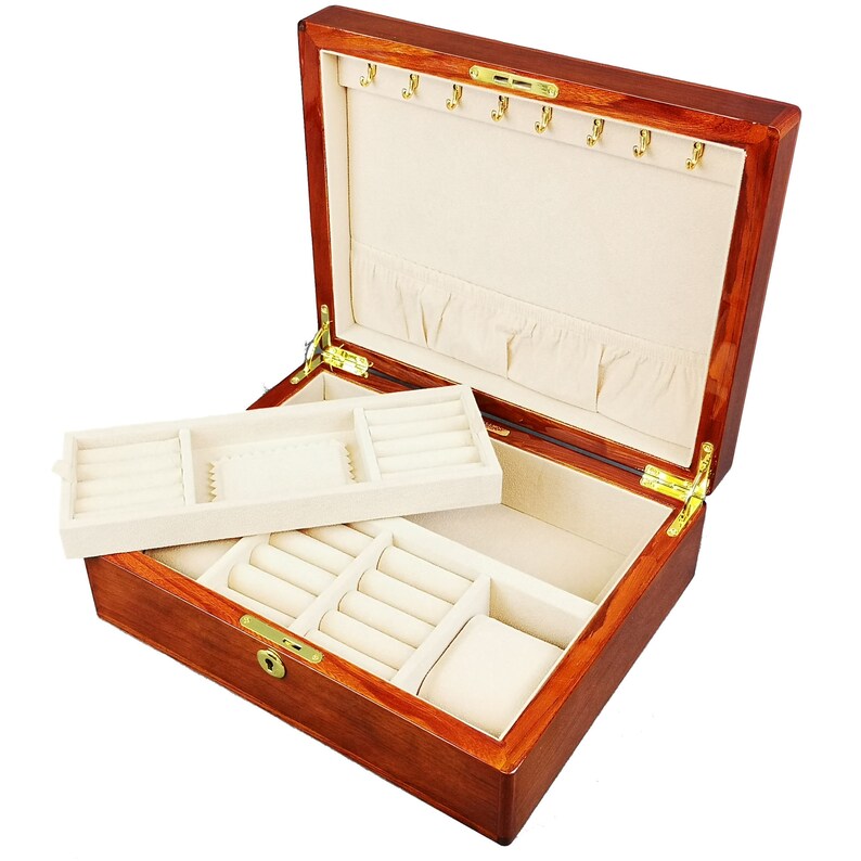 Rosewood Jewellery Box with Tray YR125J image 1 - black Friday Christmas deals