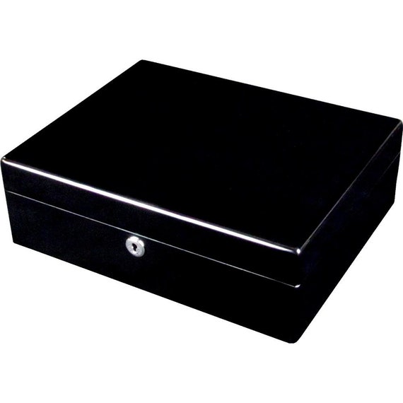 Hillwood Piano Black 8 Watch Storage Box With Lock BK125W Etsy