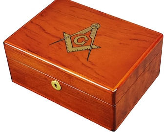 Hillwood Rosewood Masonic Gents Valet Box with Lock (YM016V)