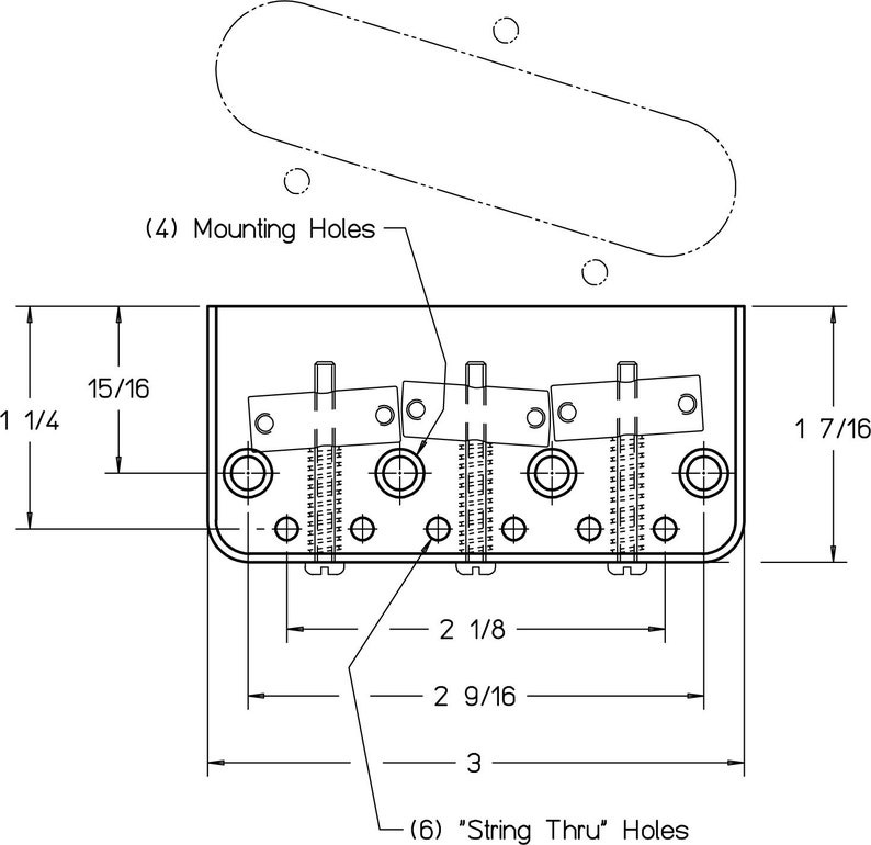 Tele Toploader Bridge Fender Telecaster G.e.smith Style Bridge W/custom Compensated Saddles ...