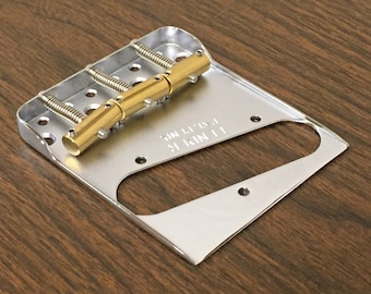 Fender Vintage Style Telecaster Double Long Notched Bridge - w/ 3 Custom Compensated Saddles
