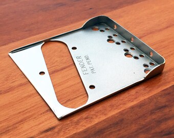 Fender Vintage Style Telecaster Bridge Plate w/ Double Long Notched Flanges and Drilled to fit an American Standard Telecaster