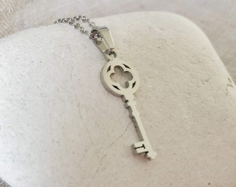 Collar de llaves de plata, Colgante de llaves, Llave de mi corazón, Regalos de bienvenida, Regalo de casa nuevo, Llavero para ella, Regalo de Love you,