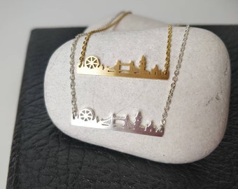 London Skyline necklace, London eye, Big Ben British gifts, England patriots, Great Britain, London jewelry, Traveler gifts, London bridge