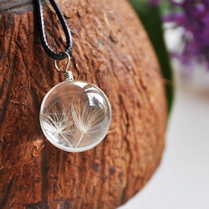 Löwenzahn Halskette, Resin Halskette, Löwenzahn Wünsche, Botanischer Schmuck, Tante Geschenk, Pflanze Halskette, gepresste Blume, Getrocknete Blume Medaillon