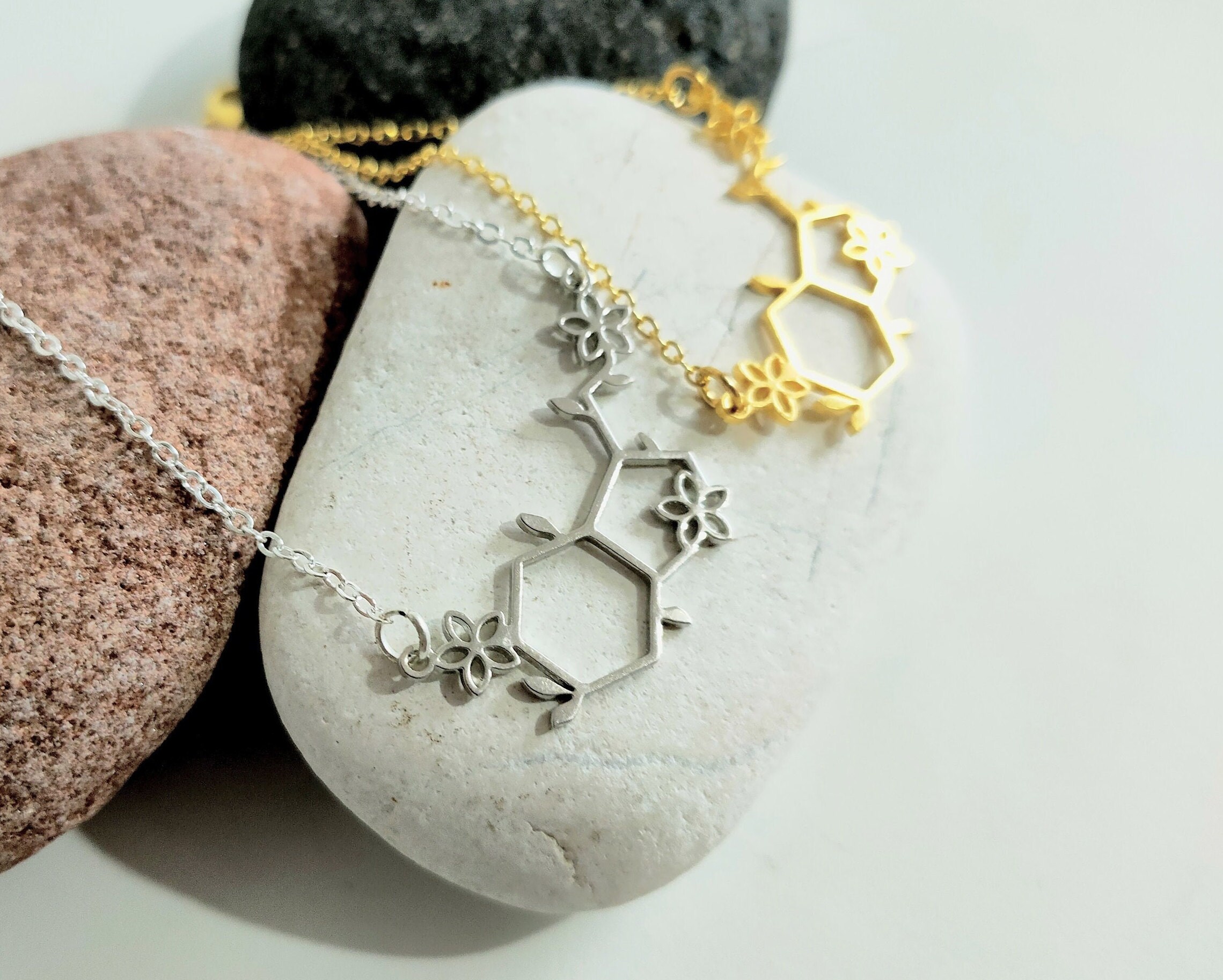 Flower Serotonin Necklace Science Teacher Gift Geeky Gifts Etsy