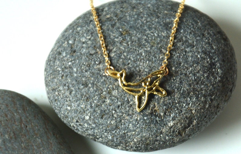 Humpback Whale necklace, Origami necklace, Geometric jewelry, Save the ocean, Sea creature, Blue Ocean animal, Nautical jewelry, Choker gift image 2