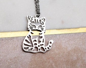 Cat Necklace, Kitten necklace, Mad cat lady, Cat lover gift, Pet memorial, Cat keepsake, Cat keyring, Animal lover gift, Pet keepsake