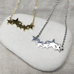 Collar de estrella de plata, regalo de dama de honor, joyería celestial, noche estrellada, estrella fugaz, regalo de mamá, regalo de nietos, regalo del día de las madres