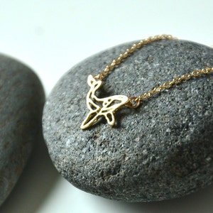 Humpback Whale necklace, Origami necklace, Geometric jewelry, Save the ocean, Sea creature, Blue Ocean animal, Nautical jewelry, Choker gift image 1