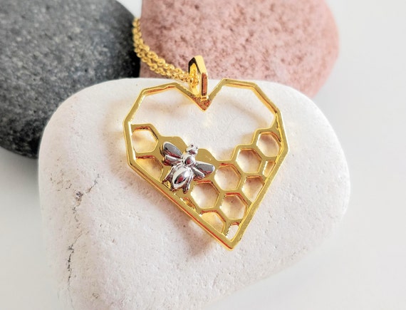 Wild Animal Origami Gold Bee Pendant Necklace & Pendants Party Honey Bee  Accessories Everyday Jewelry