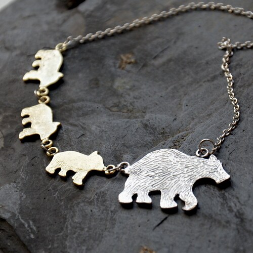 Momma Bear Necklace Family Tree 