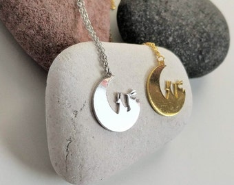 Hare necklace, Moon Gazing Hare, Rabbit lover gift, Bunny jewelry, Rabbit necklace, Pagan Jewellery, Animal lover gift, Spirit Animal, UK
