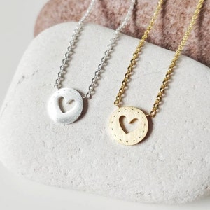 Love Heart necklace, Dainty heart jewelry, Wedding gift, Anniversary gift, Friendship gift, Bridesmaids gifts, Heart charm, Love you jewelry