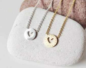 Love Heart necklace, Dainty heart jewelry, Wedding gift, Anniversary gift, Friendship gift, Bridesmaids gifts, Heart charm, Love you jewelry