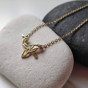Humpback Whale necklace, Origami necklace, Geometric jewelry, Save the ocean, Sea creature, Blue Ocean animal, Nautical jewelry, Choker gift image 5