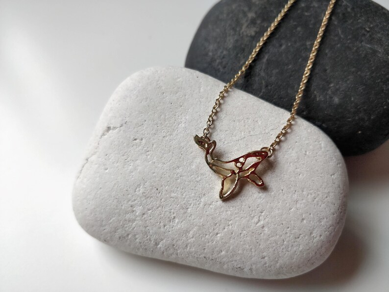 Humpback Whale necklace, Origami necklace, Geometric jewelry, Save the ocean, Sea creature, Blue Ocean animal, Nautical jewelry, Choker gift image 7