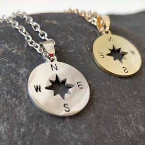 Compass necklace, Traveller gift, Compass pendant, Wanderlust necklace, Geography gift, Motivational gift, Thank you gift, Anxiety necklace