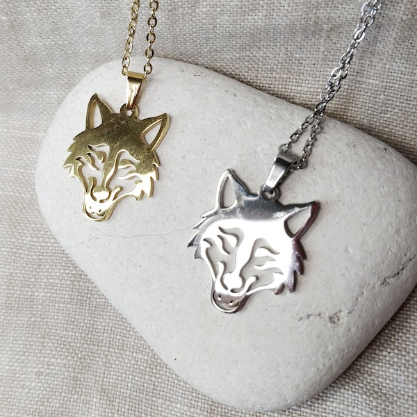 Collier de loup, Pendentif tête de loup, Cadeaux de loup sauvage, Collier d’animal, Cadeau d’animaux, Loup-garou, Loup-garou, Loup hurleur, Petit chaperon rouge, Cadeau païen