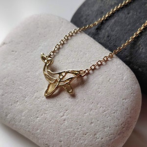 Humpback Whale necklace, Origami necklace, Geometric jewelry, Save the ocean, Sea creature, Blue Ocean animal, Nautical jewelry, Choker gift image 4