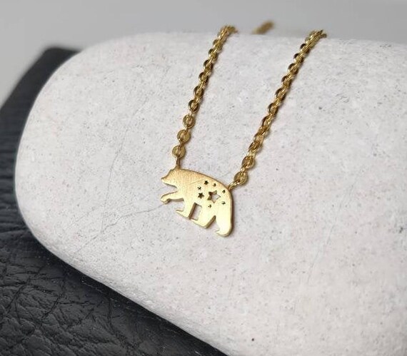 Gold Bear Necklace Mama Bear Jewelry Momma Bear Polar Bear
