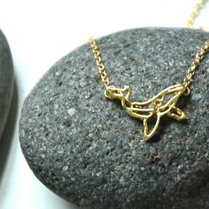 Humpback Whale necklace, Origami necklace, Geometric jewelry, Save the ocean, Sea creature, Blue Ocean animal, Nautical jewelry, Choker gift image 3