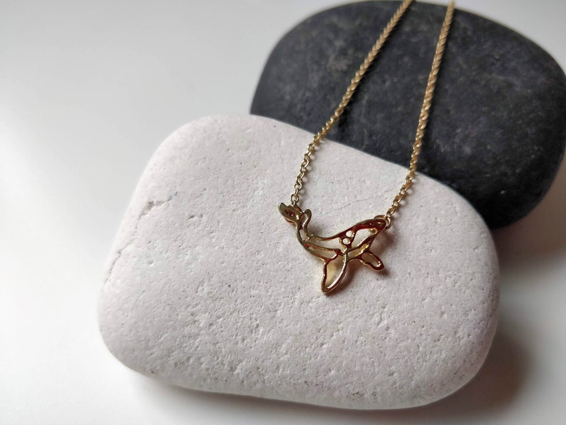 Humpback Whale necklace, Origami necklace, Geometric jewelry, Save the ocean, Sea creature, Blue Ocean animal, Nautical jewelry, Choker gift image 8