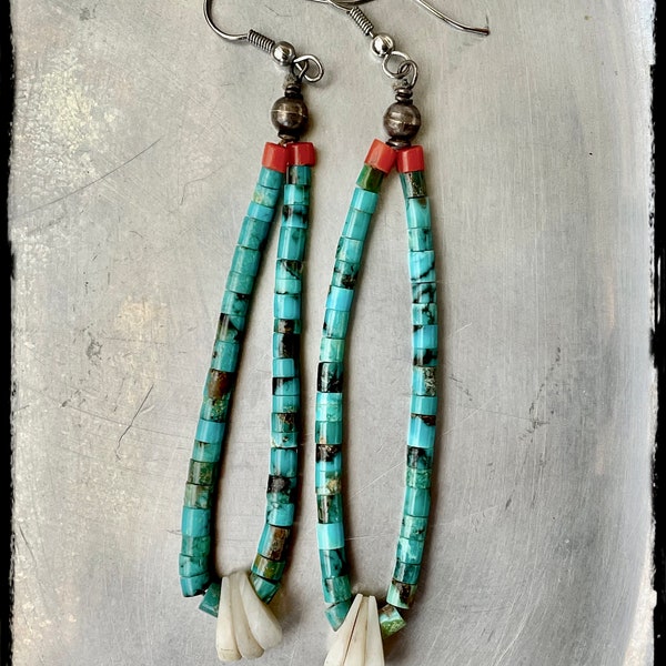 Vintage Native American heishi "Jacla" earrings