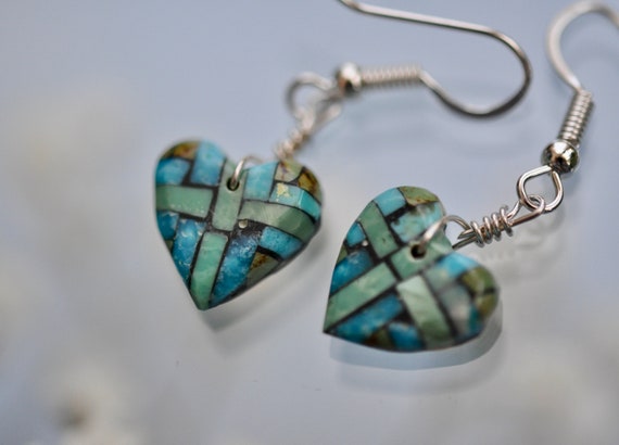 Intense Inlay San Felipe Inlay Turquoise Synth Opal Sterling Silver Ring Intense Inlay San Felipe Inlay Turquoise Synth Opal Sterling Silver Ring