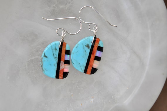 Native american slab best sale earrings