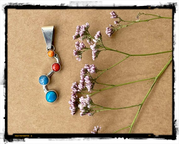 Sweet Vintage Native American Zuni Coral & Blue Gem Turquoise Sterling Silver Rose Pin Sweet Vintage Native American Zuni Coral & Blue Gem Turquoise Sterling Silver Rose Pin