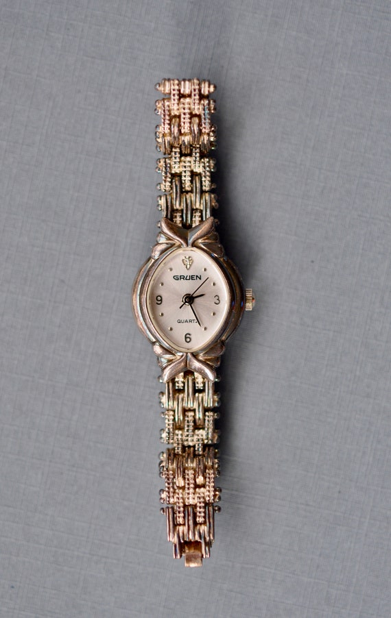 Vintage Sterling Silver Gruen Quartz Ladies Bracelet Watch | Etsy