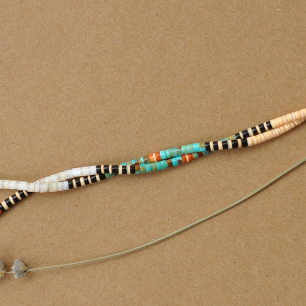 Native American heishi necklace by artist Mary Calabaza (thread) 18.5"