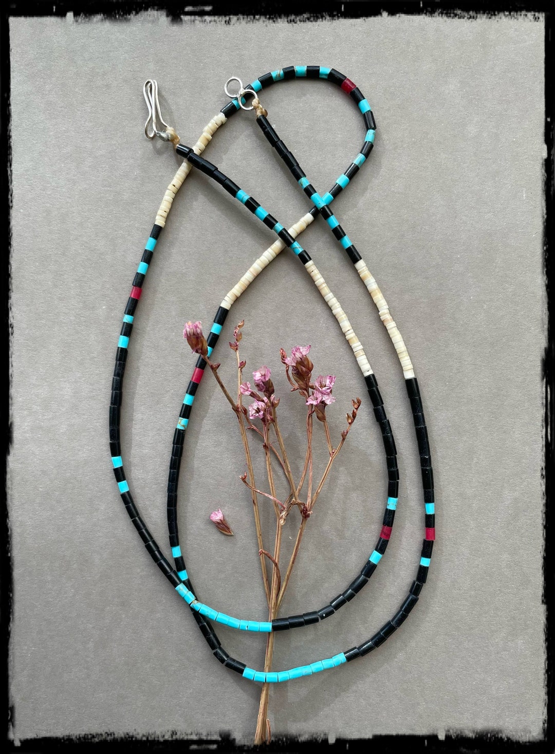 Native American Fine Heishi Necklace by Artist Paul Tenorio 25.5 Etsy