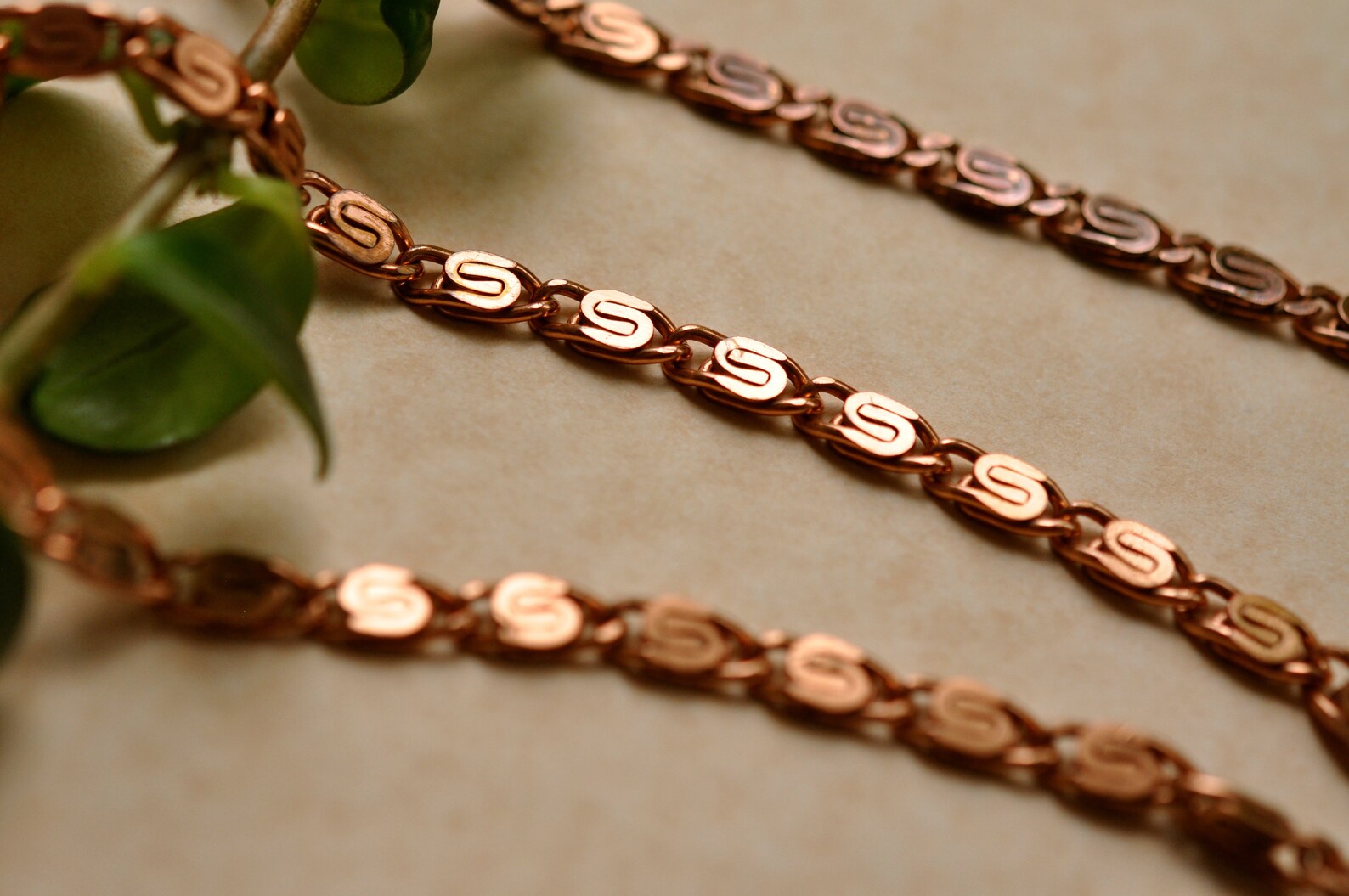 Vintage Solid Copper Chain Necklace 24 Long Etsy