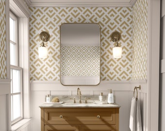 Gold Geometric Wallpaper Peel and Stick Wallpaper Removable Traditional Pre-Pasted Self-Adhesive Minimalistic Bedroom Modern Triangle FP707