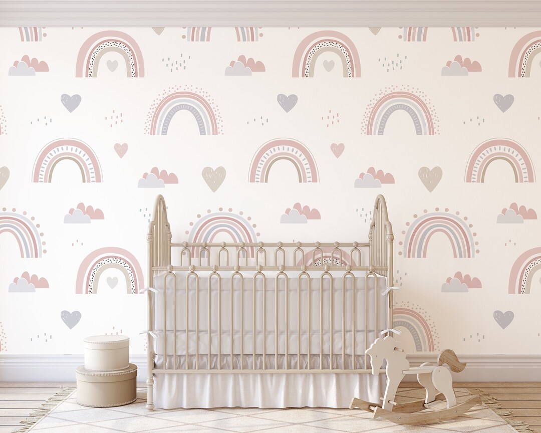 Pastel Rainbow Wall Mural Wallpaper Peel and Stick Wallpaper Removable ...