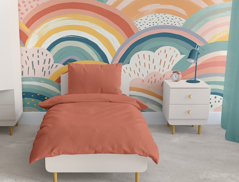 Colorful Rainbows Wallpaper Peel and Stick Wallpaper Removable