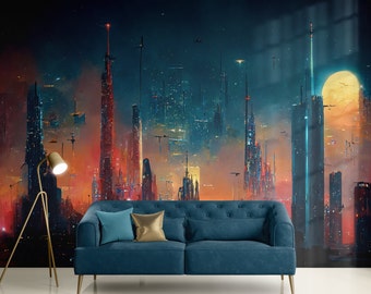 City Wallpaper Peel and Stick Wallpaper Removable Traditional Pre-Pasted Self-Adhesive Skyscraper Cityscape New York City Wallpaper FP818