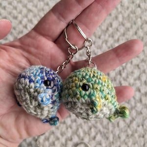 Baby Whale Crochet Keychain, Bag Charm, Finished Item