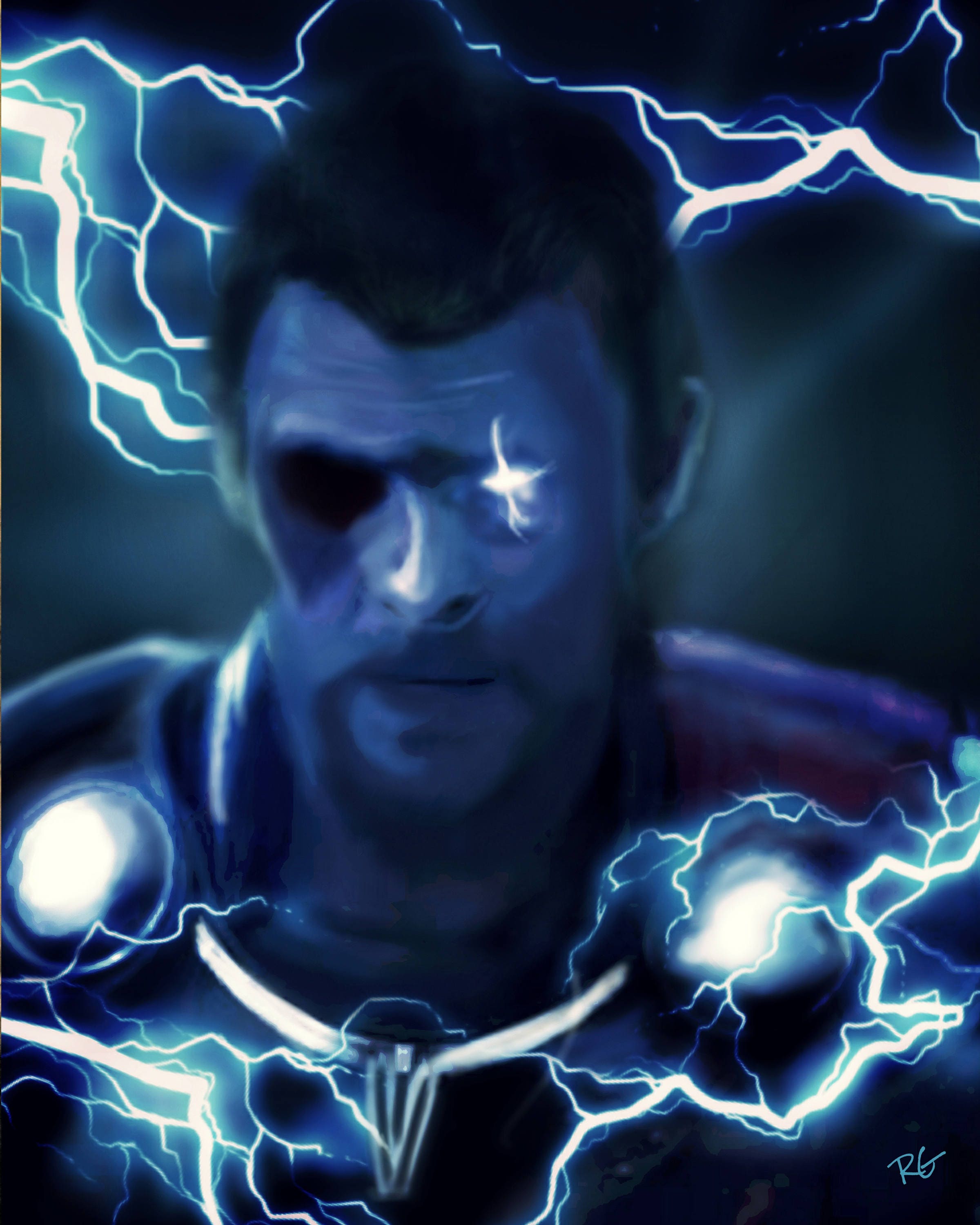 Thor Ragnarok: Chris Hemsworth Eyeless Thor Marvel Wall Art | Etsy