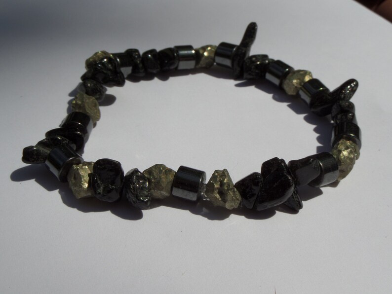 Pyrite Obsidian Bracelet Protection and Healing Etsy