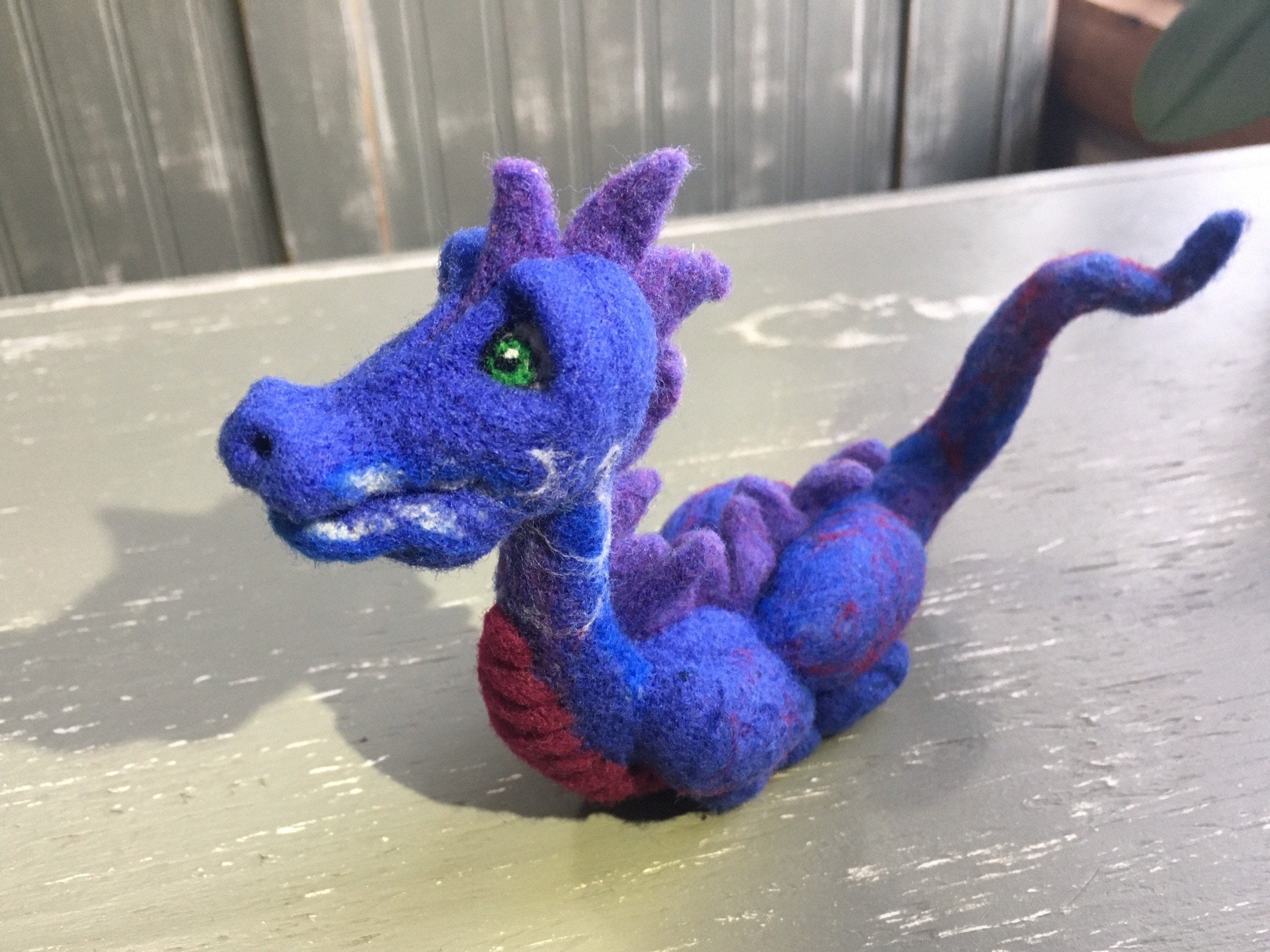 Dragon needle felting wool needle felted animal Purple Etsy