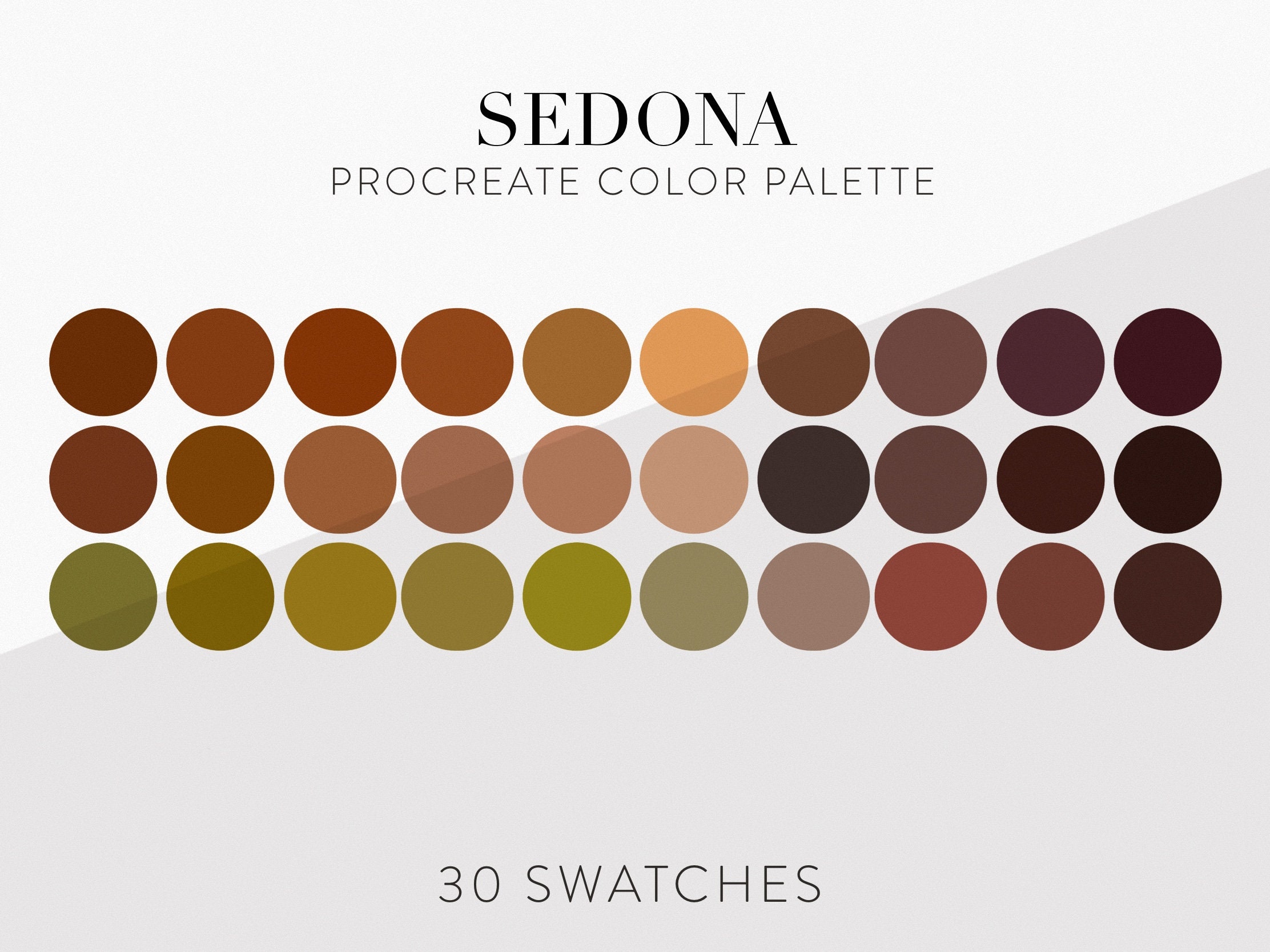 Sedona Procreate Color Palette Deep Warm Colors Trendy Etsy