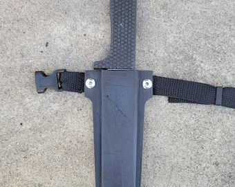 Deadpool inspired 3D printed cosplay leg knife with sheath. With or without battle damage.