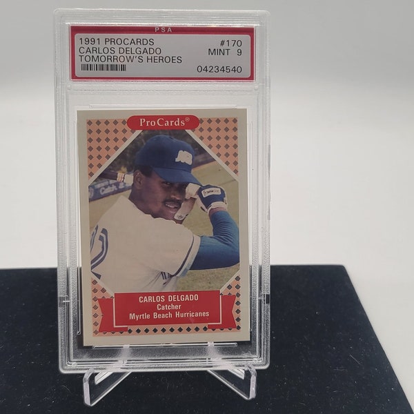 1991 Procards Carlos Delgado Myrtle Beach Hurricanes PSA Graded Mint 9,Minor League Baseball,Baseball Card,Sports Cards PSA Graded,Rookie