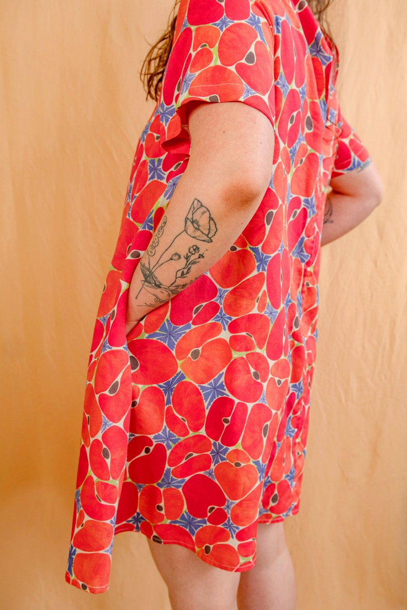 Poppy short sleeved A-line dress image 2