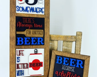 Beer Leaning ladder, home decor, Rae Dunn displays, gift for dad, coors light, bud light, man cave, hutch displays, holiday decor