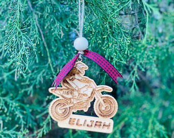 Christmas tree decor, motocross ornament, personalized ornament, Christmas decor, holiday decor, motocross helmet, car charm, custom decor